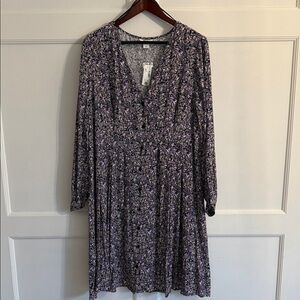 Penningtons Purple Floral Long Sleeve Dress